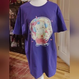 Cute Unicorn wearing headphones Printed Baggy Fit T-shirt